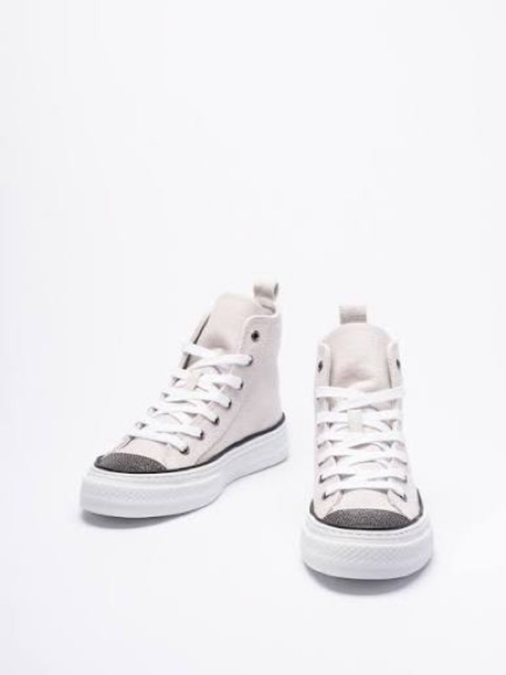 Brunello Cucinelli bead, embellished canvas hightop sneakers